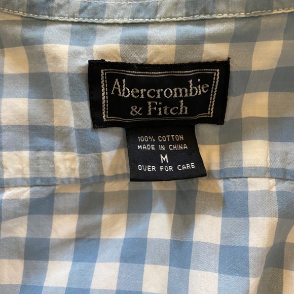 Y2K Vintage Abercrombie and Fitch Gingham Plaid Button Down Shirt - Picture 3 of 4